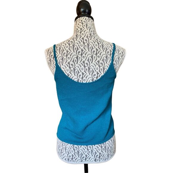 St. John Santana Knit Spaghetti Strap Tank Spruce Green Size S - Picture 5 of 12